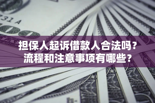 济南担保人起诉借款人合法吗？流程和注意事项有哪些？