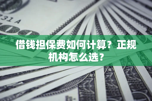 济南借钱担保费如何计算？正规机构怎么选？